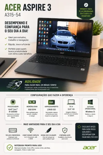 Notebook Acer I5 10th geração SSD 