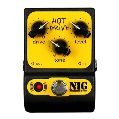 Pedal Nig Hot Drive Overdrive Distorção PHD Pocket Guitarra True Bypass Compacto 9V Pedal