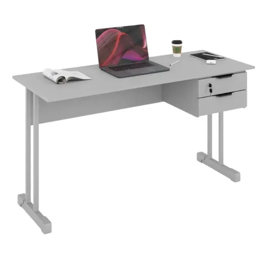 Mesa de Escritório Cinza 1,20 X 0,60 Com 2 Gavetas