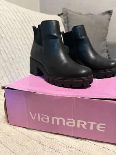 Bota Via Marte Preta Cano Curto Tratorada - Tam. 37 (Nova, usada 1 única vez!)