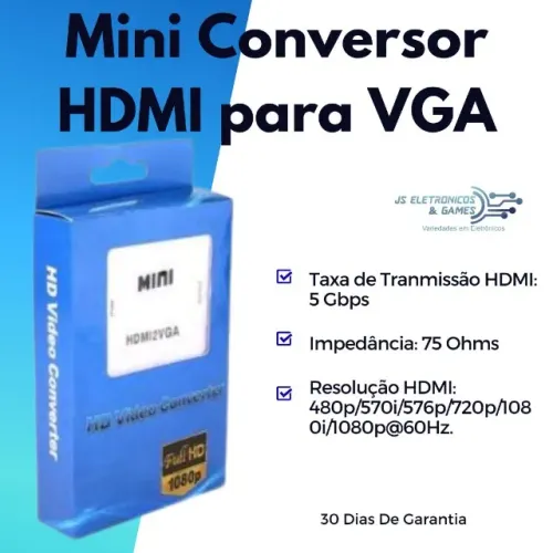 Mini Conversor HDMI para VGA [HDMI2VGA] - lacrado