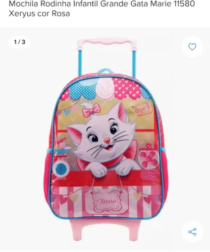 Mochila infantil com rodinhas e puxador