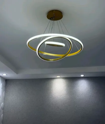 3 cores em 1 luz Lustre Para Sala Lustre Controle Remoto