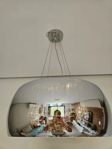Lustre Pendente Cristais Cuba Cromada