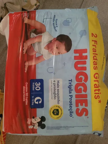 Pacote de 30 Fraldas G Huggies tripla proteção
