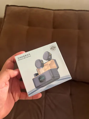Microfone de Lapela Sem Fio Magnético iPhone e Android Type-C com Cancelamento de Ruído
