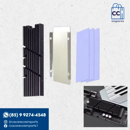 Dissipador de Calor para SSD M.2 NVMe 2280 AX039 Alumínio | Novo | Pronta Entrega