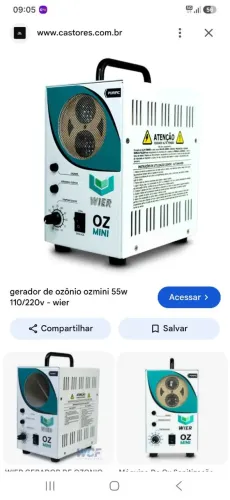 Gerador de Ozônio WIER - Sanitização Profissional, Elimina Maus Odores e Mofo (Bivolt)