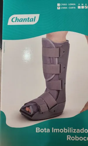 Bota imobilizadora tipo Robocop. Tamanho G curta. Usada uma única vez. 