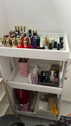 Carrinho Auxiliar para Manicure / Nail Designer com 3 Prateleiras