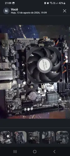 Kit placa mãe AMD, processador, cooler e wi fi.