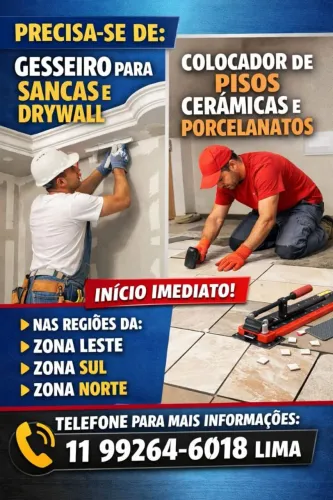 Gesseiro e colocador de piso