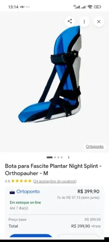 Bota para fasciter plantar nigth Splint Orthopauer.