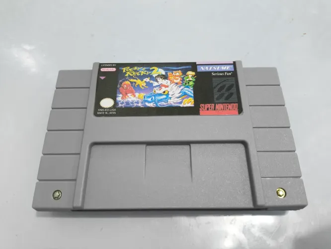 Jogo fita Pocky e Rocky 2 super Nintendo SNES repro.