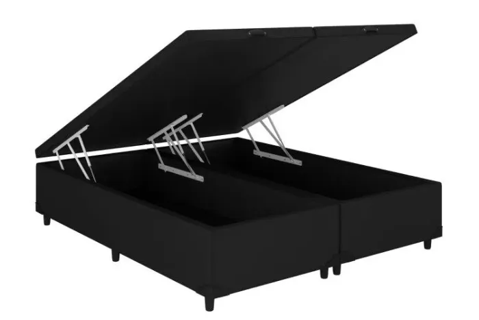 Base Box Baú Casal Bipartido Blindado Premium  - Entrega Rápida 