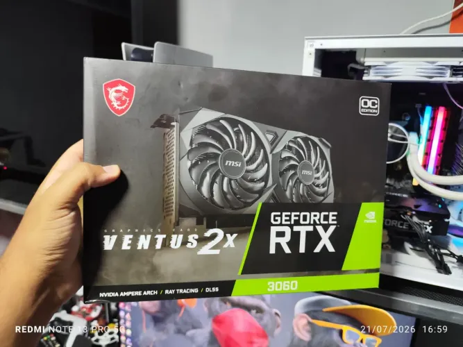 RTX 3060 MSI Ventus 2X OC 12GB - Na Garantia | Impecável | Completa na Caixa