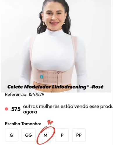 Colete Modelador Linfodraening® -Rosé
