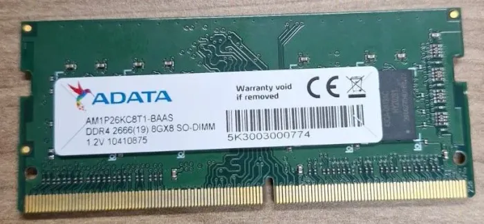 Memoria notebook ADATA RAM DDR4 8Gb 2666 mHtz usada em perfeito estado e funcionamento