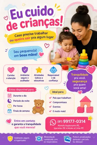 Cuidadora infantil autônoma domiciliar.