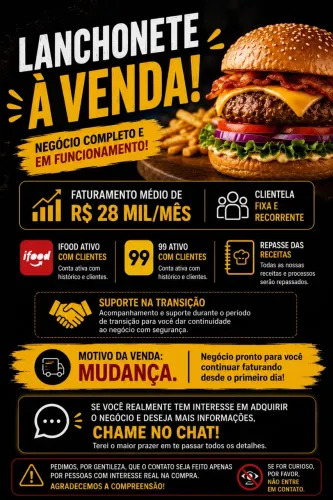 Hamburgueria a venda