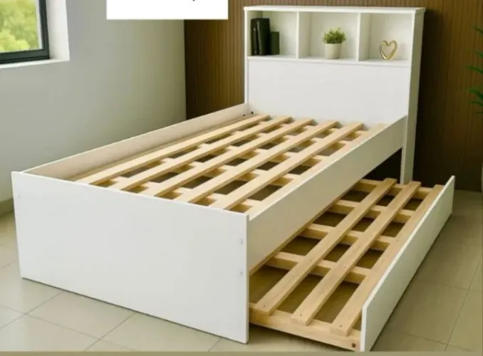 Cama de solteiro com auxiliar 