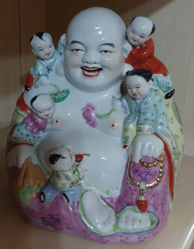 ESTÁTUA VINTAGE BUDA RISONHO 27cm ANOS 80 ESTÁTUA VINTAGE BUDA RISONHO 27cm ANOS 80