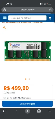 Memória notebook Adata 8gb 3200 mhz