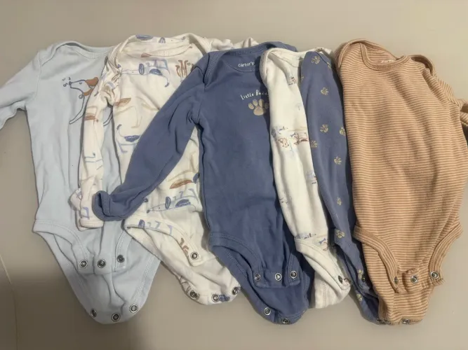 Lote body Carters Manga Longa 3M