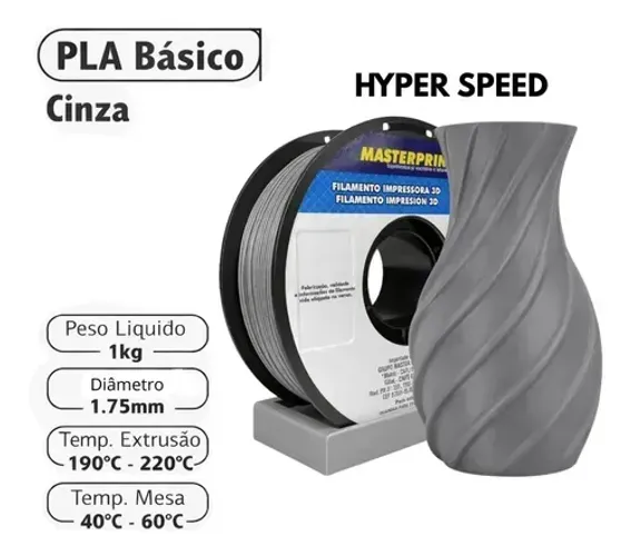 Filamento PLA Cinza Masterprint