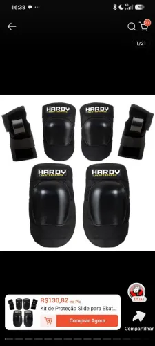 Kit de proteção Hardy + Capacete hardy