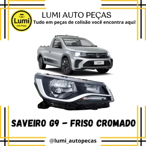 Farol Saveiro G9 23/25 Friso Cromado - NOVO