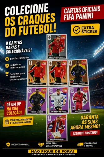 Cartas Raras Panini FIFA Extra Sticker para Colecionadores
