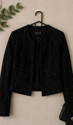 Casaco Tweed Preto
