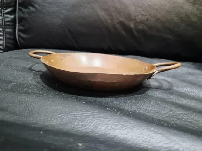 Panela Frigideira de Cobre Martelado 33cm Vintage - Paellera / Travessa Artesanal