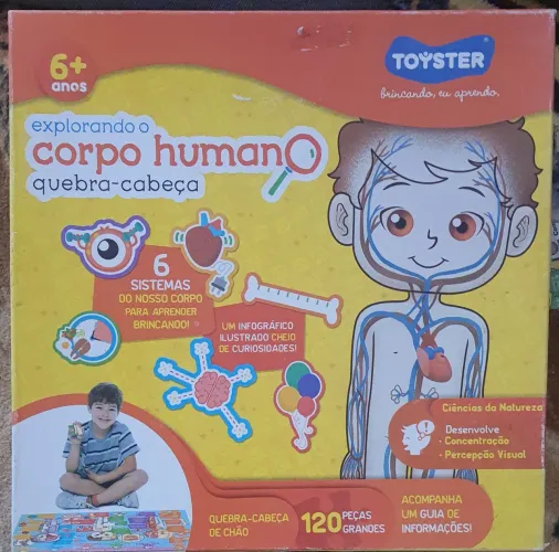Quebra-Cabeça Grandão Explorando O Corpo Humano Toyster - 120 Peças (Completo)