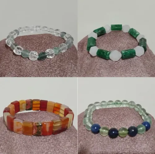 Conjunto 4 pulseiras pedras naturais.