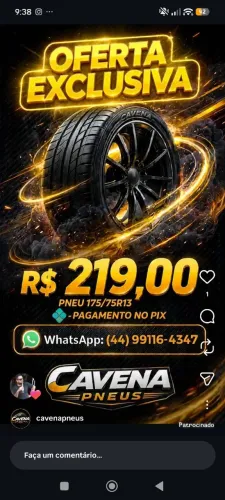 Pneu Novo 175/75R13 84T LINGLONG CROSSWIND ECOTOURING - R$ 219,00<br>