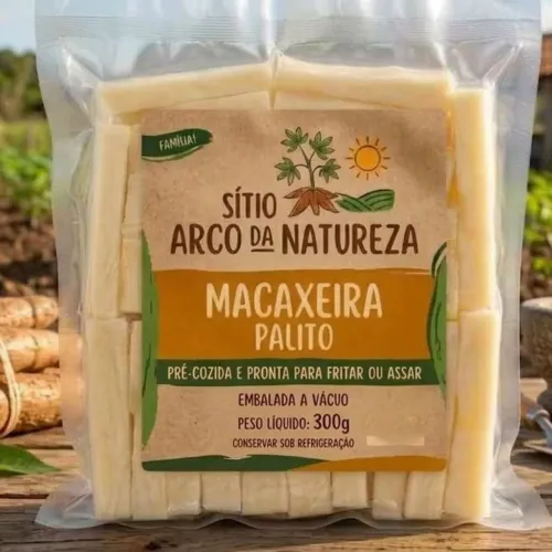 Macaxeira palito pré cozida embalada a vácuo 