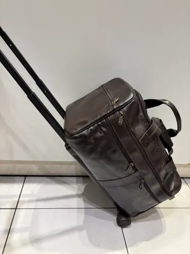 Sacola de Viagem em Couro com Rodas