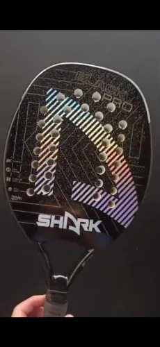 Raquete Beach Tennis Shark Black Pro - Customizada