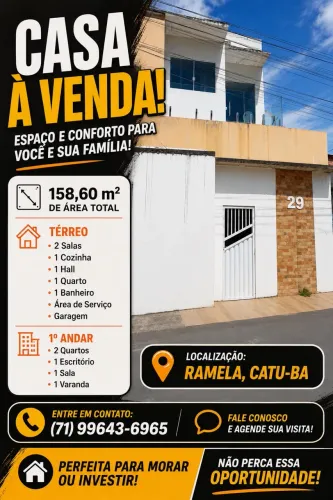 VENDE-SE CASA EM CATU BAHIA