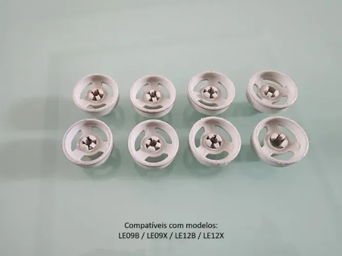 Roldanas do cesto inferior original lava louças Electrolux LE09B / LE09X / LE12B / LE12X