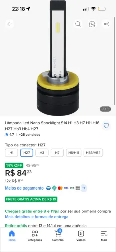 LED 6000K H27 