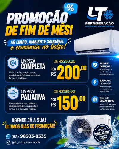 Limpeza manutenção ar condicionado