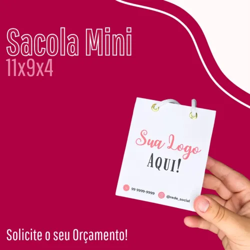 Sacolas Personalizadas- Tamanho Mini - 11x9x4