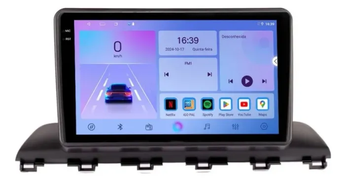 Central Multimídia  9 polegadas com  Carplay/A. Auto HB20 2020 a 2026