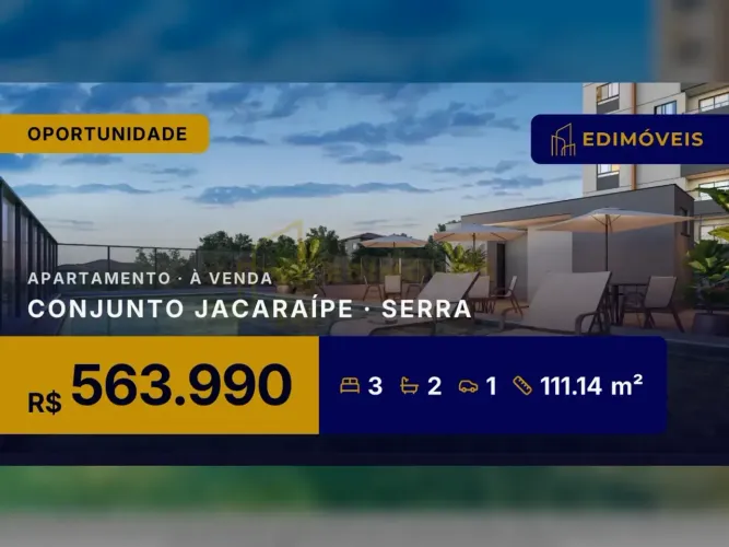 Conjunto Jacaraípe: Apartamento 3 quartos com suíte em condomínio exclusivo
