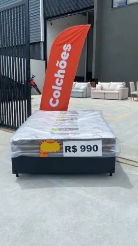 Cama box +  Colchão de Molas Ensacadas casal 1,38