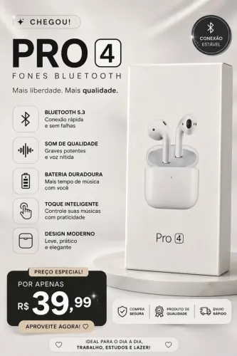 FONE BLUETOOTH PRO 4 ? MAIS LIBERDADE. MAIS QUALIDADE.