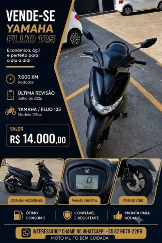 Moto Yamaha fluo 125 ABS - Valor: 14.000